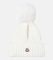 [Moncler] Moncler Logo wool beanie One Size white