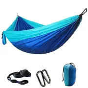 Nevenka Camping Portable Hammocks with 2 Tree Straps for Travel Beach Backyard-SkyBlue/Blue