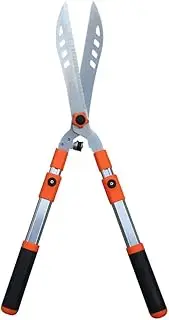 TINGTINGLI Professional Adjustable Hedge Trimmer, Grass Shears, Manual Pruning Shears, Telescopic Handle Elongated with Wavy Steel Blades, for Garden Pruning (Retractable)
