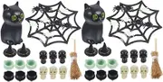 Ipetboom 2 Sets Halloween Miniatures Plastic Figurines for Dollhouse Accessories for DIY Crafts Home Decor Spooky Parties Witch Theme Decorations