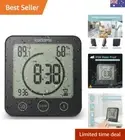 Digital Clock Timer with Alarm, Waterproof for Water Spray for Bathroom Showe...