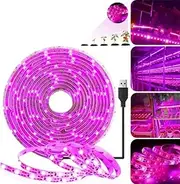 LED Grow Light Strips,Waterproof Full Spectrum Plant Grow Light, USB 16ft 300LEDs, Flexible Growing Lamp for Indoor Plants Succulents Hydroponics Greenhouse Gardening