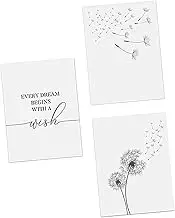 Ciieeo Vivid Dandelion Print Wall Art 3pcs 30x40cm Canvas Painting Contemporary Home Decor Dandelion Artwork for Living Space Random Style