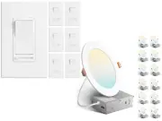 Amico 6 Pack Dimmer Light Switch & Amico 12 Pack 6 Inch 5CCT Ultra-Thin LED R...