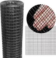 Black Hardware Cloth 8'' X 10' PVC Steel Vinyl Coated 1/2 Inch Galvanized Wire M