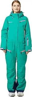 [HMANOOUF] Womens One Pieces Ski Suits Winter Waterproof Onesies Snowsuit Removable Hood Ski Jumpsuits for Outdoor Sports