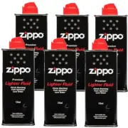 6 x GENUINE Zippo Cigarette Lighter Premium FLUID Fuel Petrol Refill 125ml