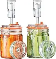 Jillmo Fermentation Jar, 700ml Fermenting Kit with Fermentation Weights and Airlocks, Pack of 2