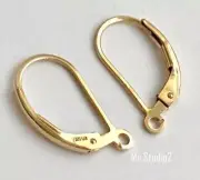 10pcs Leverback 14k gold filled plain lever back earring ear wire with ring E48g