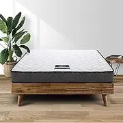 Giselle Bedding Single Mattress Bed Mattresses Bonnell Spring Foam Topper 16cm Thickness, with 6-Coli Spring System and Breathable Tight Top, 5Yrs Warranty, Medium Firm, White with Vacuum Packed