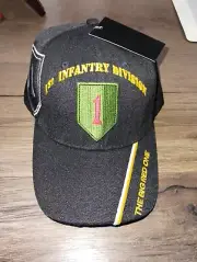 Army 1st Infantry Div Hat Military Black One Size Fit Most Adjustable NEW w/Tags