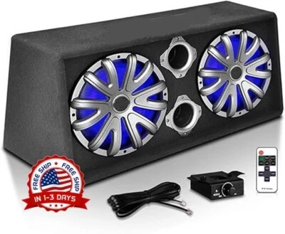 Subwoofer sub bajo para carro 2 8" bocinas bosinas equipo de musica para auto US
