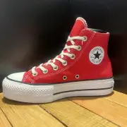 New Red Converse Chuck Taylor All Star Lift Women's Platform High Top Sneakers