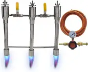 Propane Forge Triple Burner (With Valve, Hose & Regulator)