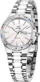 [OUPINKE] Original Mechanical Watches for Men Gold Luxury Real Diamond Sapphire Crystal Roman Numerals Business Dress Style Wrist Watch