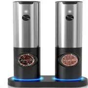 Grinder Electric Salt Pepper Set USB Rechargeable Base Auto Spice Mill Shakers Refillable LED Light Kitchen Seasoning Tool