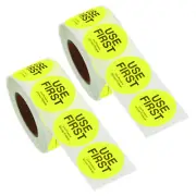 1000pcs Use First Stickers 1.5 Inch Inventory Control Labels Fluorescence Yellow