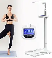 440LB Capacity Physician Body Weight Scale ， Height Body Fat Analyzer, Professional Medical Weighing Scale with LCD Display for Weight/Height/Obesity Value/BMI Measurement
