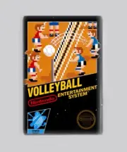 VOLLEYBALL - 2"x3" FRIDGE MAGNET (nintendo nes game box art retro 80s)