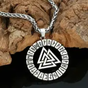 NEW HANDMADE Olmec Apocalypse Silver Necklace With Viking Odin Symbol Pendant