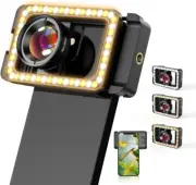 APEXEL 100mm Macro Lens With Fill Light 17mm Thread Adapter for iPhone Samsung