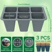3Pcs Silicone Seed Starter Tray Reusable Silicone Seed Tray 6 Cell letNG