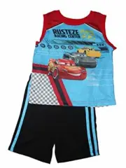 Disney Cars 3 Lightning McQueen Rusteze Racing Center Boys Shorts Pajama Set