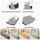 Double-sided Printing Sofa Shawl Reversible Chenille Sofa Cover Bed Blanket