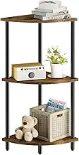 SRIWATANA 3-Tier Corner Shelf Stand for Small Space, Standing Corner Shelf, Vintage Corner Display and Storage Shelf for Bedroom, Living Room, Home Office, 3 Tier