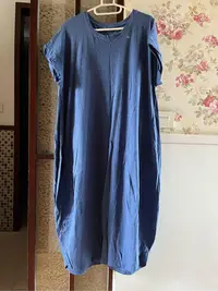 在飛比找Yahoo!奇摩拍賣優惠-a la sha扭袖連衣裙M號淺藍色