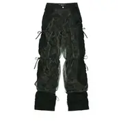 [Andersson Bell] Camouflage Mesh Layered Tying Pants