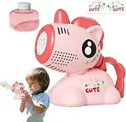 Toddler Bubble Machine - Automatic Bubble Blower Machine - Shaking Head Electric Maker with Light for Kids Boys Girls Adults Parties Wedding Toddler
