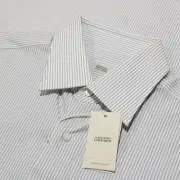 Alessandro Gherardi NWT 100% Cotton Dress Shirt Size 16 / 41 In White Striped