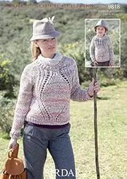 Sirdar Ladies & Girls Sweaters Faroe Knitting Pattern 9818 Super Chunky