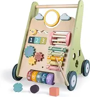 Baby Push Walker for Baby Boy Girl 6-12 Months Activity Center, Wooden Baby Walker Push Toy First Birthday Gifts, Walking Toys for 1 Year Old Learning to Walk