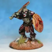 Half Orc Advancing With Sword And Shield 28mm Metal Unpainted