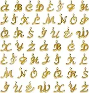 SAVITA 130pcs/5 Sets Lower Case ABC Letter Charms Mini Alphabet A-Z Zinc Alloy Bracelet Necklace Pendants for DIY Jewelry Making (Gold), Zinc, No Gemstone