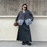 Y2 STYLE▪️不規則拼接西裝風衣外套▪️Y2STYLE歐美設計款寬鬆韓版個性大尺碼F8-602