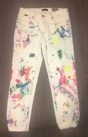 POLO RALPH LAUREN Girls SZ 14 THE ASTOR SLIM BOYFRIEND PAINT SPLATTER JEANS