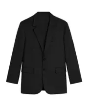 JUDE wool gabardine suit coat FR38 black