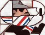 Abstract Car Racing Painting Richard Petty Stock Car Racecar Wall Art Gift Decor