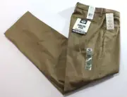 Dockers Straight Fit Signature Khaki Lux Cotton Stretch Pants 38 x 32 Beige Flat