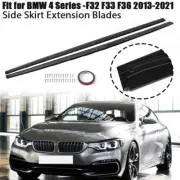 Side Skirts Gloss Black For 14~20 BMW 4 Series F32 F33 F36 M Sport Extension Lip (for: BMW)