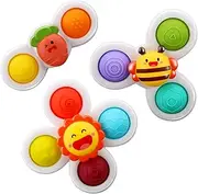 AIUOKYA Suction Cup Spinner Toys, Simple Dimple Suction Toy with Silicone Bubbles Kids for Bath and Window, Suction Cup Spinner Baby Toys for 1+ Years Old