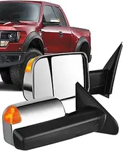 ECCPP Towing Mirrors Tow Mirrors with 2002-2008 For Dodge For Ram 1500 2003-2009 For Dodge For Ram 2500 3500 Truck Power Adjusted Heated Turn Signal Light Chrome Pickup Truck Mirrors