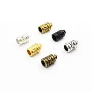 Leather Cord Crimps-Round Cords End Caps Necklace Bracelet Connector Clasp 30Pcs