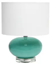 Lalia Home 15.25in Modern Ovaloid Glass Bedside Table Lamp