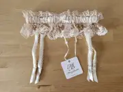 HONEY BIRDETTE Bridal Daisy Slim Suspender Ivory XS New