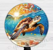Tropical Sea Turtle Retractable Badge Holder, Tropical Ocean Badge Reel 6626