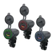 Dual USB PD QC3.0 Fast Charging Car Motorcycle Socket Adapter
